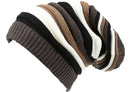 Sakkas Ceelo Long Tall Slouchy Unisex Striped Ribbed Kint Adjustable Beanie Hat