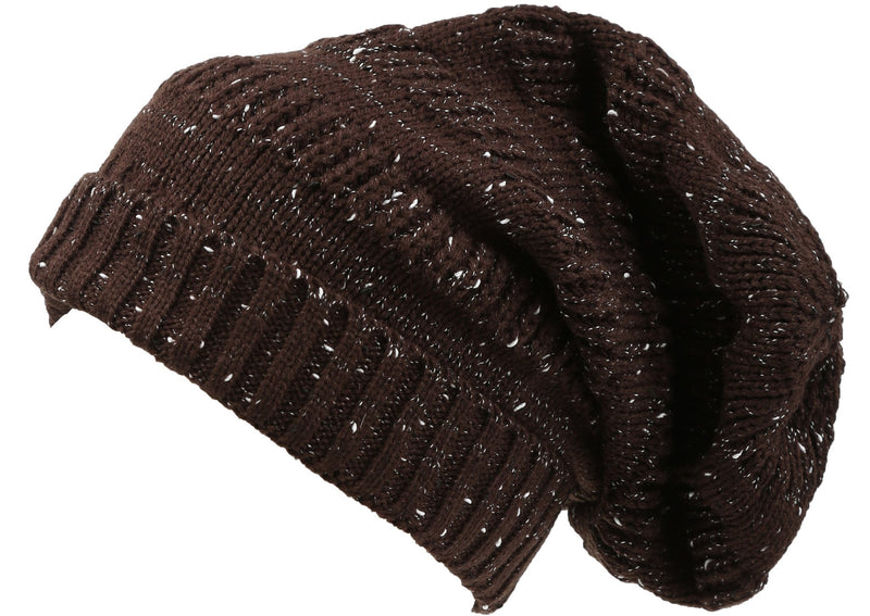 Sakkas Kase Long Tall Slouchy Striped Knit Fishermans Unisex Solid Beanie Hat