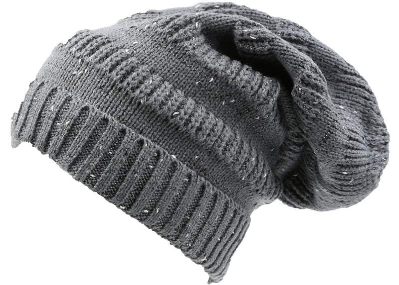 Sakkas Kase Long Tall Slouchy Striped Knit Fishermans Unisex Solid Beanie Hat