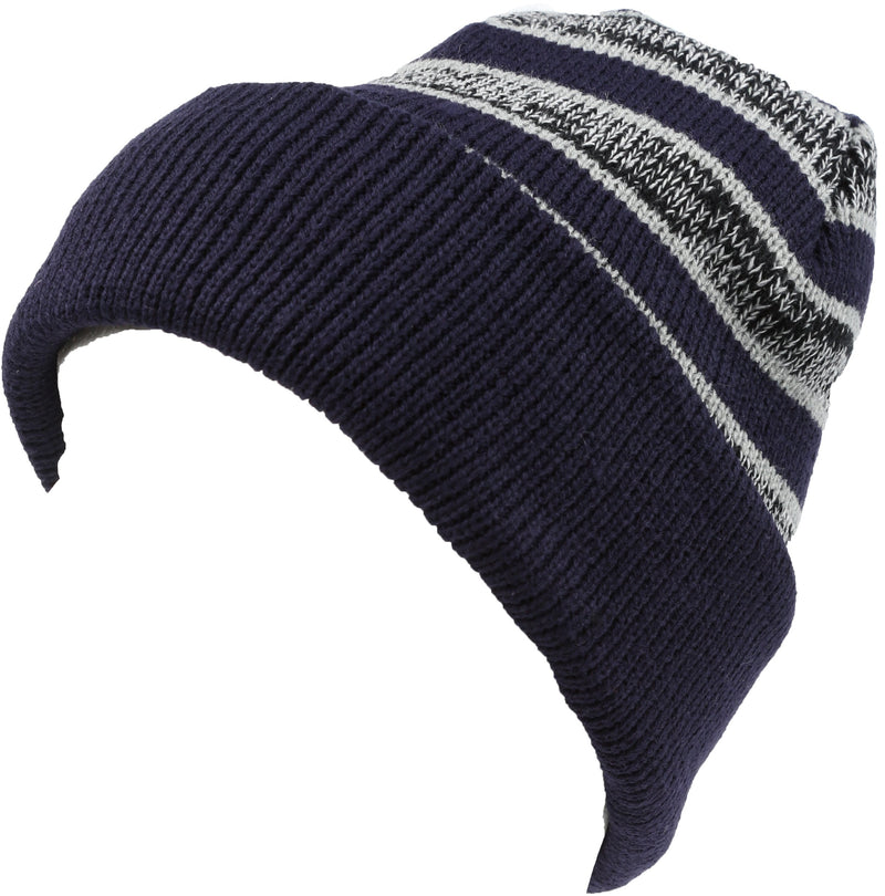 Sakkas Cabbey Mid Weight Striped Multi Colored Ribbed Knit Unisex Beanie Hat
