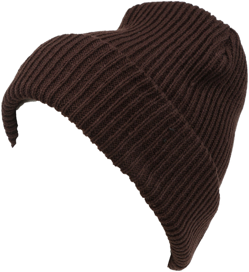 Sakkas Mig Solid Ribbed Knit Fold Over Unisex Long Tall Fit Fishermans Beanie Hat