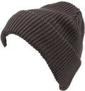 Sakkas Mig Solid Ribbed Knit Fold Over Unisex Long Tall Fit Fishermans Beanie Hat#color_Grey