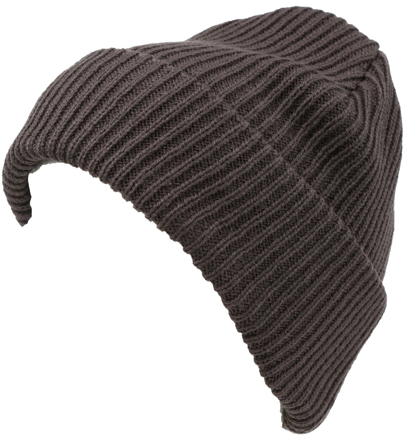Sakkas Mig Solid Ribbed Knit Fold Over Unisex Long Tall Fit Fishermans Beanie Hat
