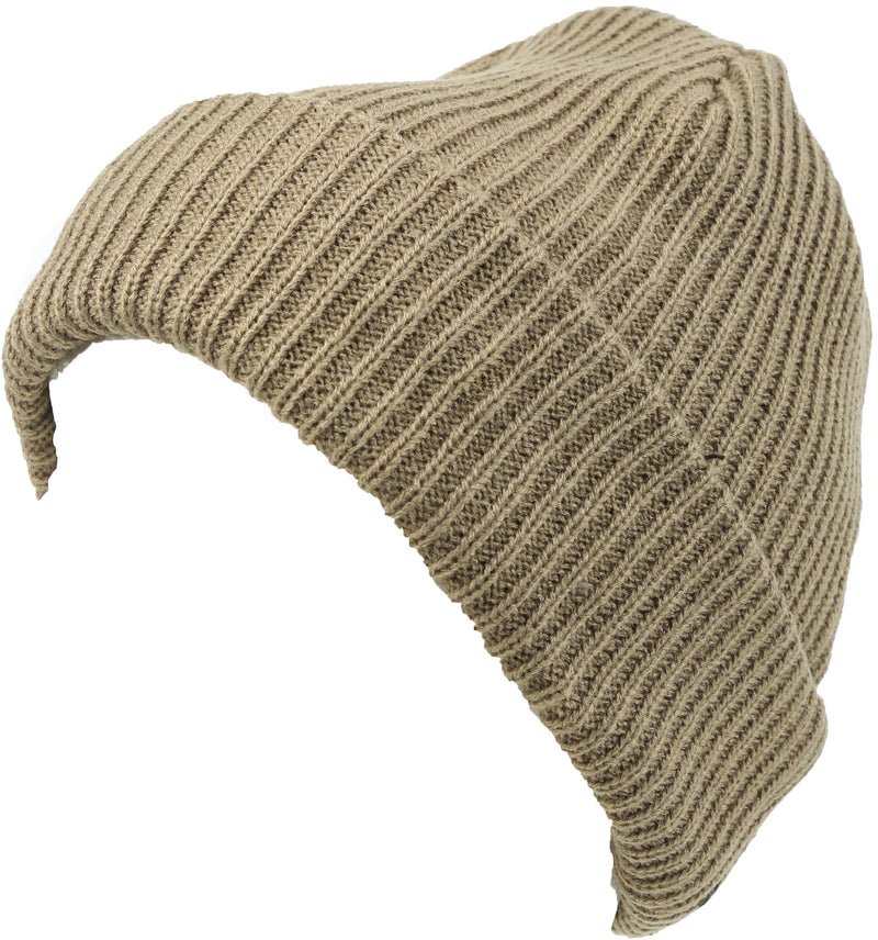 Sakkas Mig Solid Ribbed Knit Fold Over Unisex Long Tall Fit Fishermans Beanie Hat