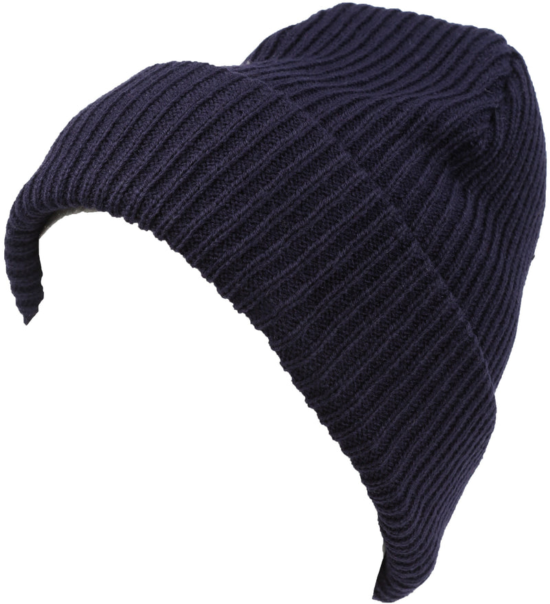 Sakkas Mig Solid Ribbed Knit Fold Over Unisex Long Tall Fit Fishermans Beanie Hat
