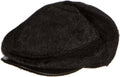 Sakkas Faux Mink Fur Back Flap Ivy Driving Newsboy Cap Hat Adjustable Snap Front#color_Black
