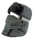 Sakkas Dab Unisex Faux Fur Chin Strap Removable Face Mask Winter Cold Trooper Hat#color_4-Grey