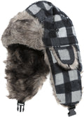 Sakkas Caele Unisex Ear Flap Faux Fur Lined Chin Buckle Strap Winter Trooper Hat#color_Grey