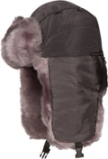 Sakkas Martin Adjustable Casual Aviator Ushanka Trapper Hat Faux Fur Lined#color_Charcoal 