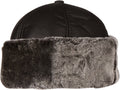 Sakkas Luca Sailing Docker Hat Beanie Convertible Water resistant Faux Fur Lined#color_Black