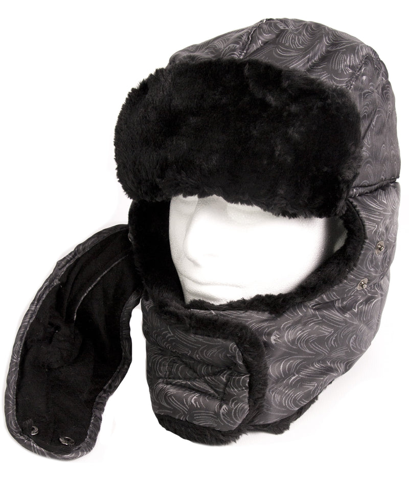 Sakkas Alex Unisex  Ushanka Faux Fur Windproof Trapper Aviator Hat Removable Mask