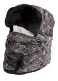 Sakkas Alex Unisex  Ushanka Faux Fur Windproof Trapper Aviator Hat Removable Mask#color_Grey