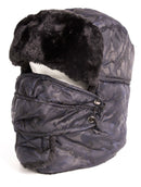 Sakkas Alex Unisex  Ushanka Faux Fur Windproof Trapper Aviator Hat Removable Mask