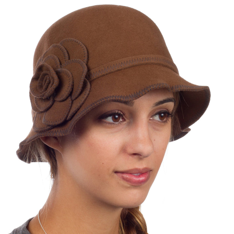 Sakkas Madeline Vintage Style Wool Cloche Hat