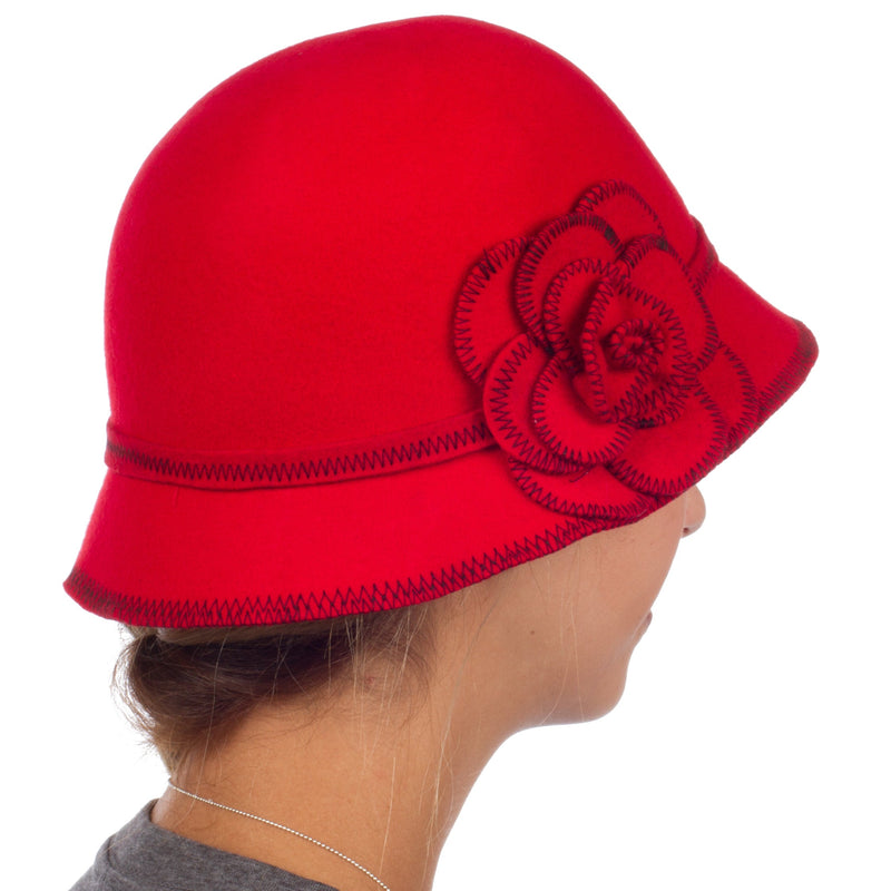 Sakkas Madeline Vintage Style Wool Cloche Hat