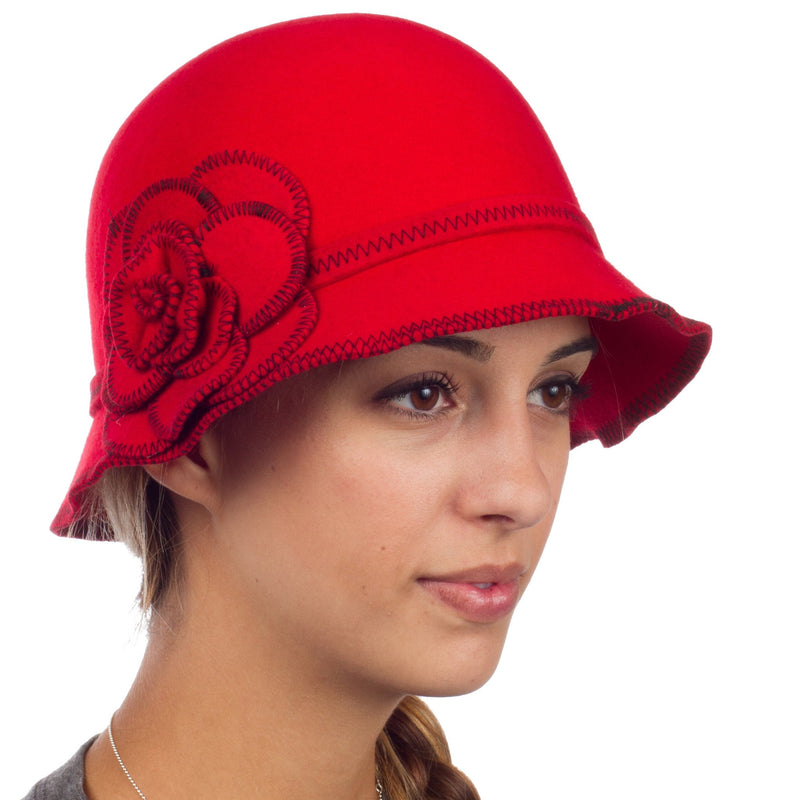Sakkas Madeline Vintage Style Wool Cloche Hat