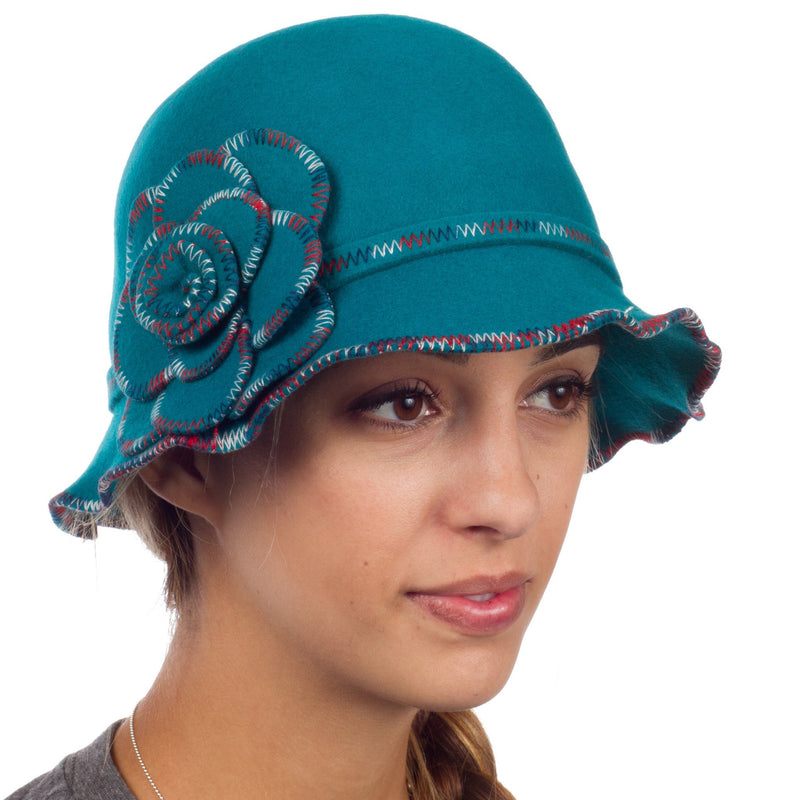 Sakkas Madeline Vintage Style Wool Cloche Hat