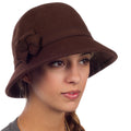 Sakkas Molly Vintage Style Wool Cloche Hat #color_Brown