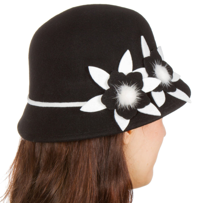 Sakkas Emily Vintage Style Wool Cloche Hat