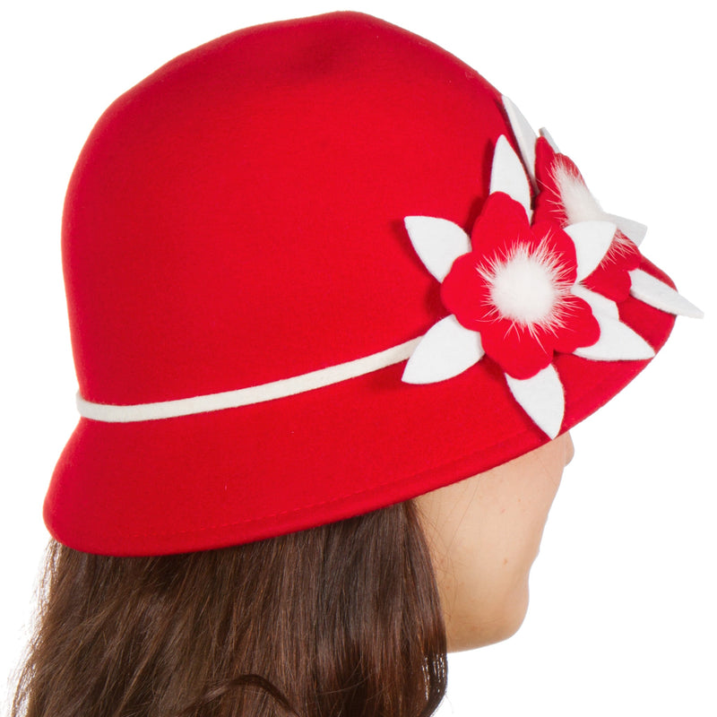 Sakkas Emily Vintage Style Wool Cloche Hat