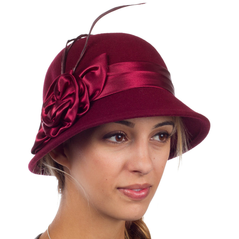 Sakkas Danielle Vintage Style Wool Cloche Hat
