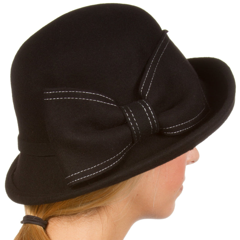 Sakkas Bobbi Vintage Style Wool Cloche Bell Derby Hat