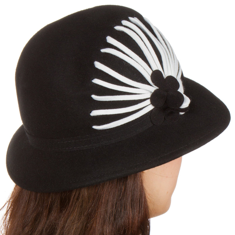 Sakkas Flora Vintage Style Wool Cloche Hat