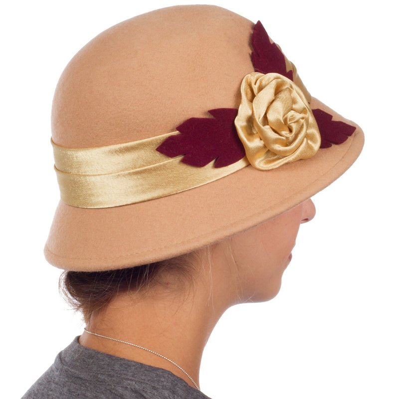 Sakkas Farrah Vintage Style Wool Cloche Hat