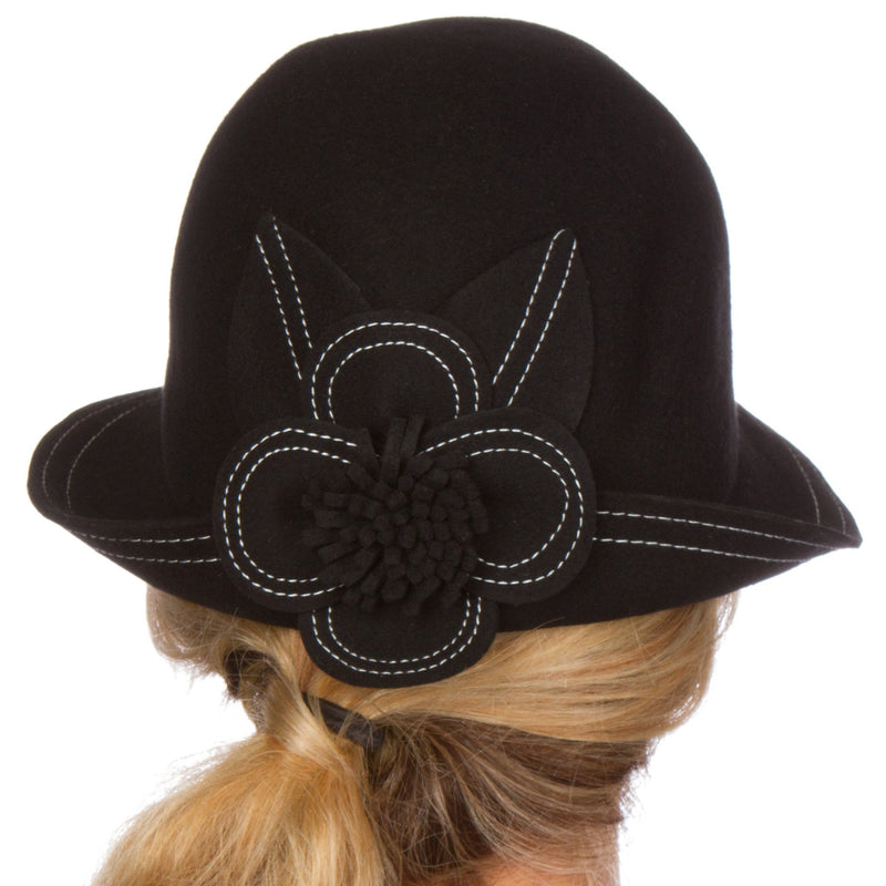 Sakkas Hazel Vintage Style Wool Cloche Hat
