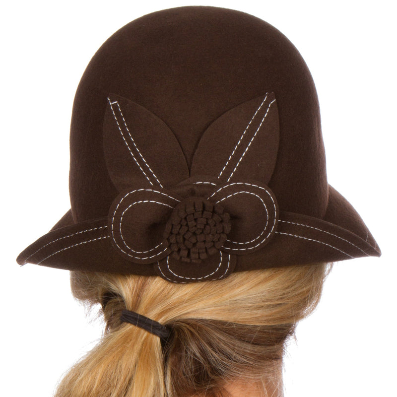 Sakkas Hazel Vintage Style Wool Cloche Hat