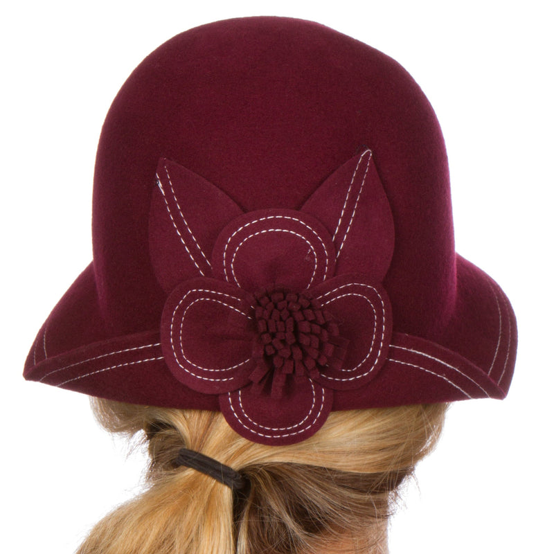 Sakkas Hazel Vintage Style Wool Cloche Hat