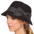 Sakkas Georgia Vintage Style Bucket Hat #color_Black