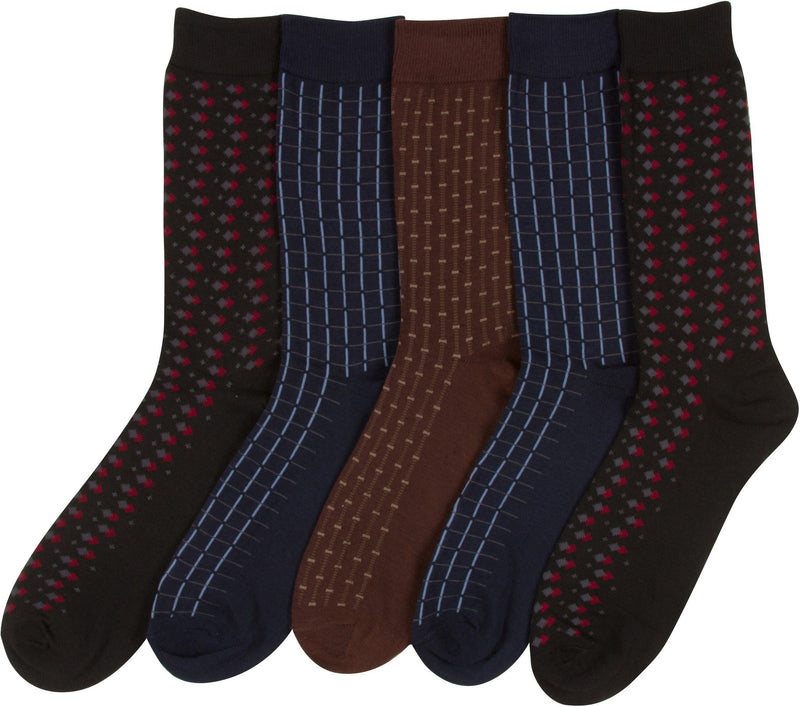 Sakkas Avi Men's Classic Patterned and Colorful Design Dress Socks Asst 5-packs