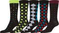 Sakkas Avi Men's Classic Patterned and Colorful Design Dress Socks Asst 5-packs#color_ Style7