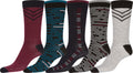 Sakkas Avi Men's Classic Patterned and Colorful Design Dress Socks Asst 5-packs#color_ Style8