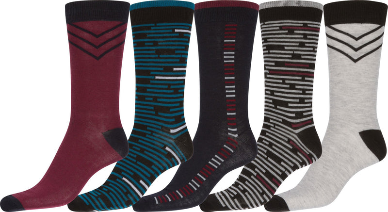 Sakkas Avi Men's Classic Patterned and Colorful Design Dress Socks Asst 5-packs