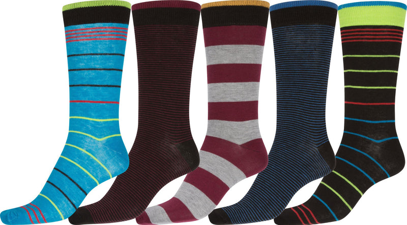 Sakkas Avi Men's Classic Patterned and Colorful Design Dress Socks Asst 5-packs