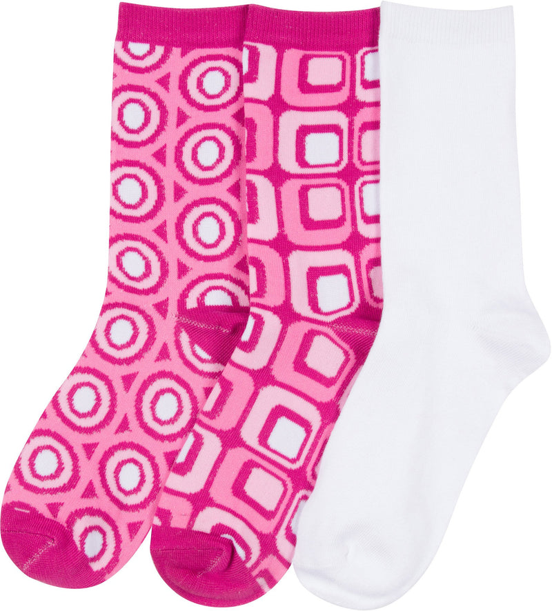 Sakkas Bahar Womens Cute Colorful Design Crew High Socks Assorted 3-packs