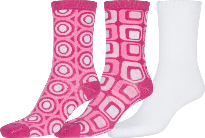 Sakkas Bahar Womens Cute Colorful Design Crew High Socks Assorted 3-packs