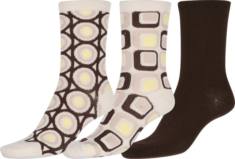 Sakkas Bahar Womens Cute Colorful Design Crew High Socks Assorted 3-packs