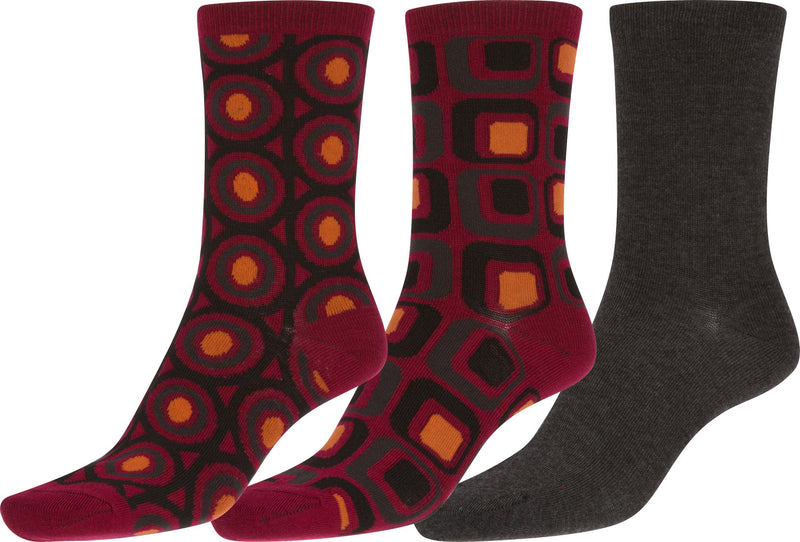 Sakkas Bahar Womens Cute Colorful Design Crew High Socks Assorted 3-packs