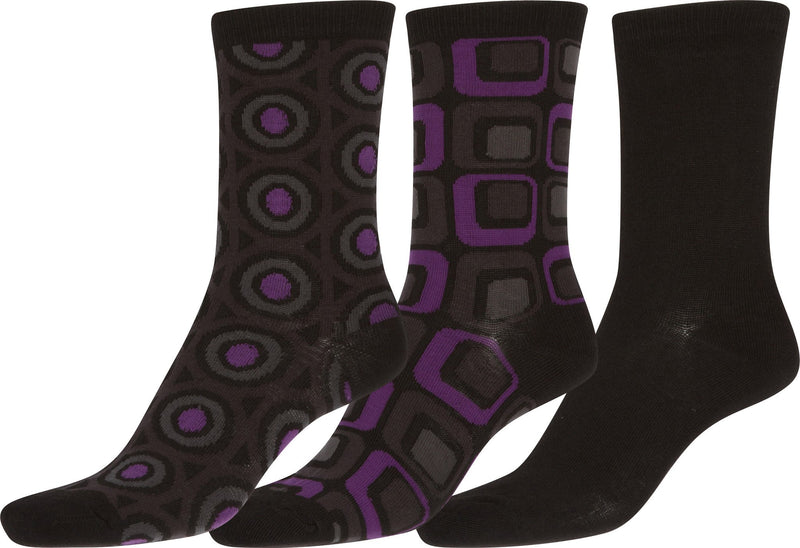 Sakkas Bahar Womens Cute Colorful Design Crew High Socks Assorted 3-packs
