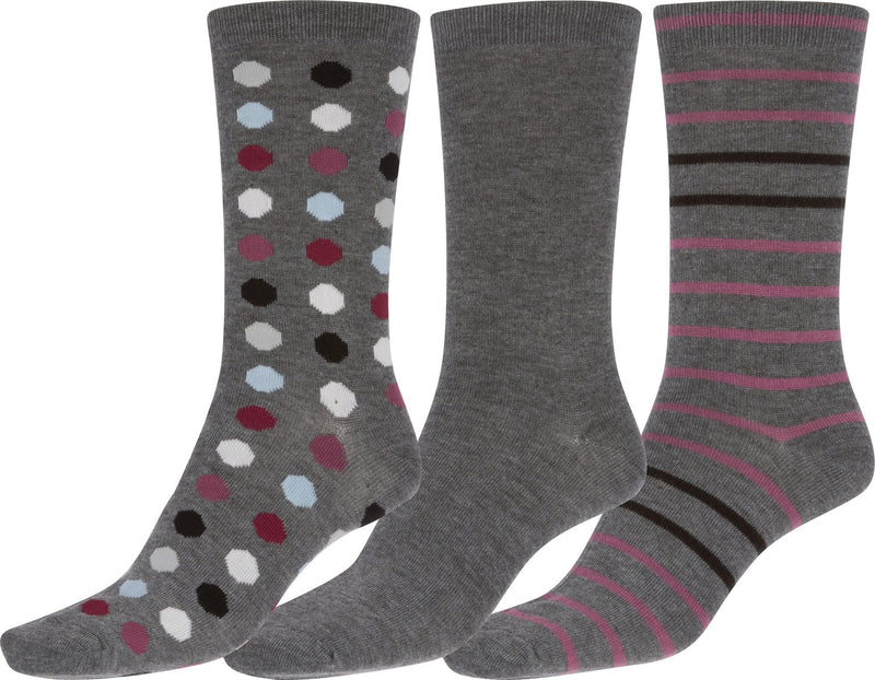 Sakkas Bahar Womens Cute Colorful Design Crew High Socks Assorted 3-packs