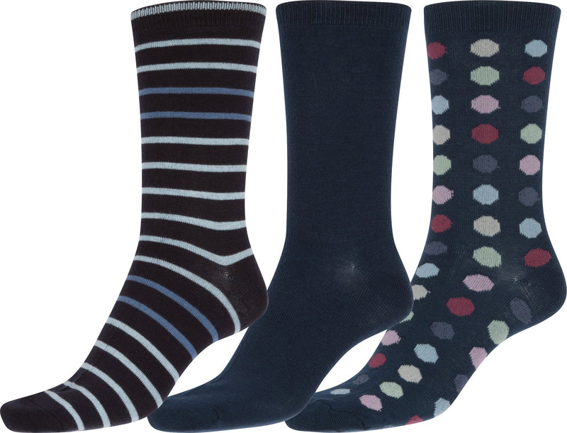 Sakkas Bahar Womens Cute Colorful Design Crew High Socks Assorted 3-packs