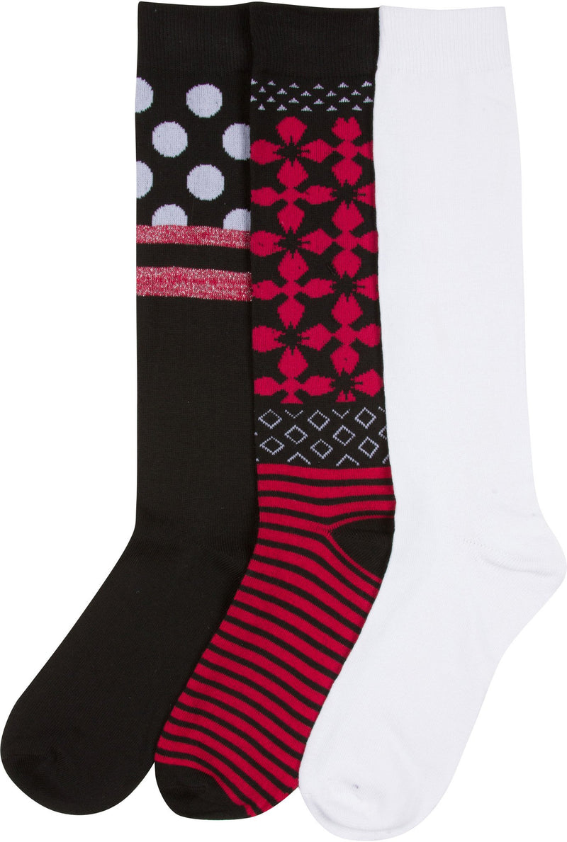 Sakkas Alpa Womens Cute Colorful Design Knee High Socks Assorted 3-pac