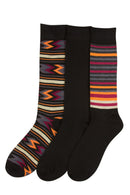 Sakkas Alpa Womens Cute Colorful Design Knee High Socks Assorted 3-packs