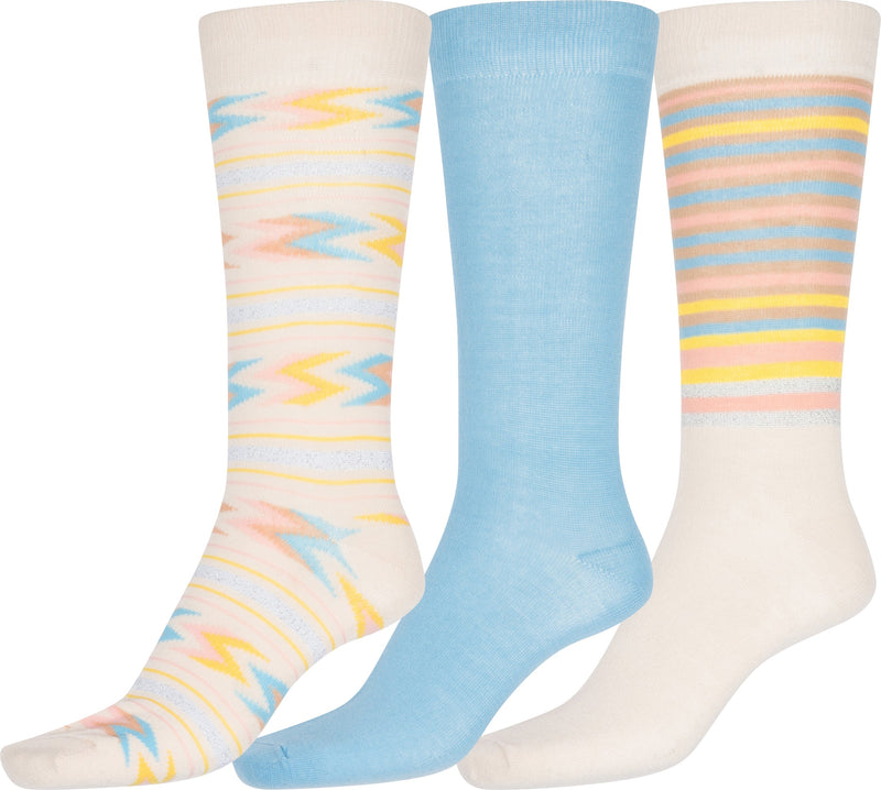 Sakkas Alpa Womens Cute Colorful Design Knee High Socks Assorted 3-packs