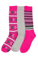 Sakkas Alpa Womens Cute Colorful Design Knee High Socks Assorted 3-packs