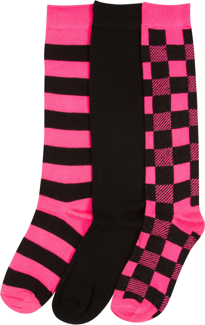 Sakkas Bina Womens Cute Colorful Design Knee High Socks Assorted 3-packs