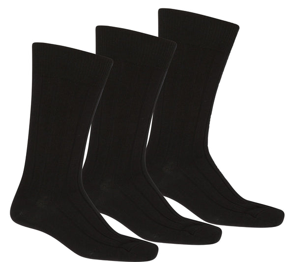 Sakkas Men's Pima Cotton Dress Socks Value Pack 10-13#color_Black 3-Pack